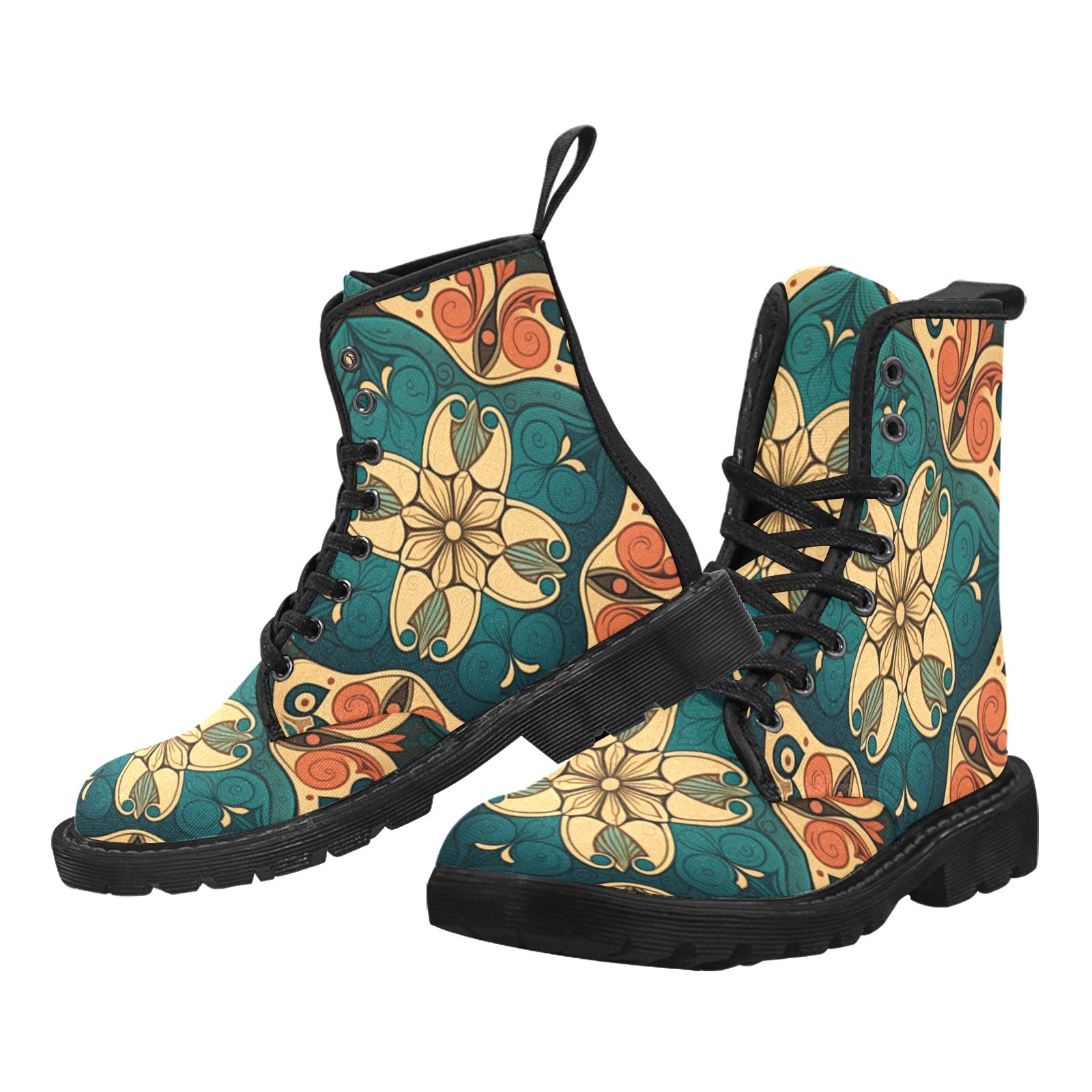 Women's Canvas Lace shops Up Boot with Original Abstract Design