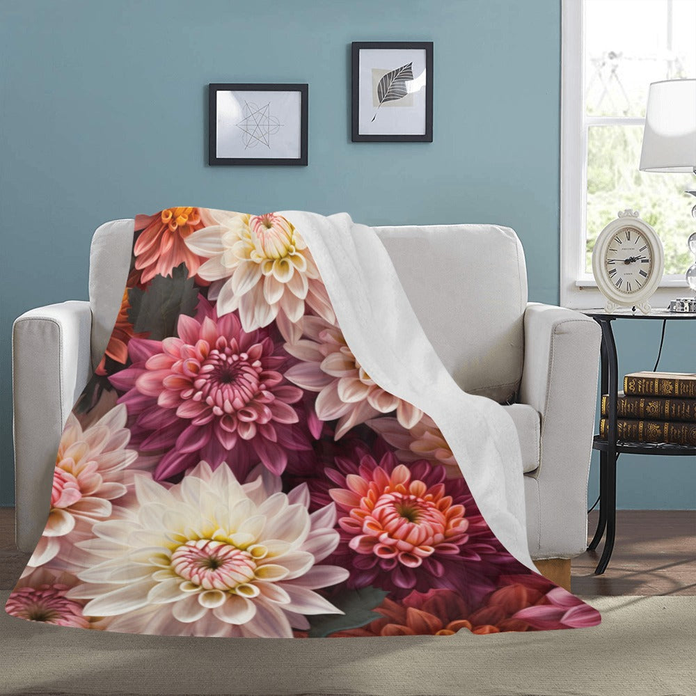 Chrysanthemum Floral Throw Blanket: Luxurious Comfort Redefined