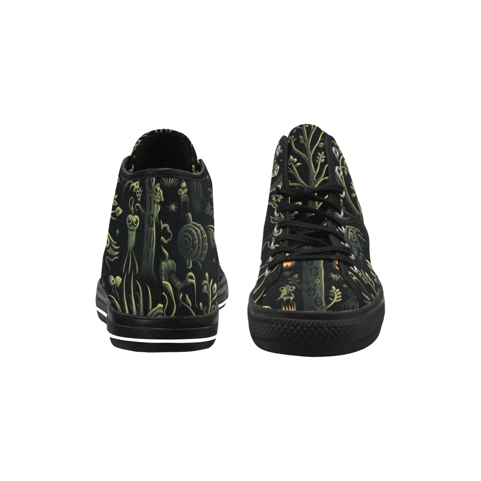 Halloween Chic: Black Vancouver High Top Canvas Women's Shoes - Cranberry Lake Design Co.  #