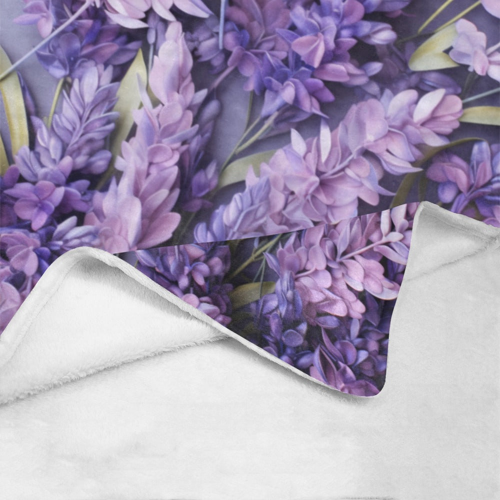 Lavender Fleece Blanket | Ultra-Soft Micro Fleece | Floral Throw Blanket | 60x80 | Ships from USA