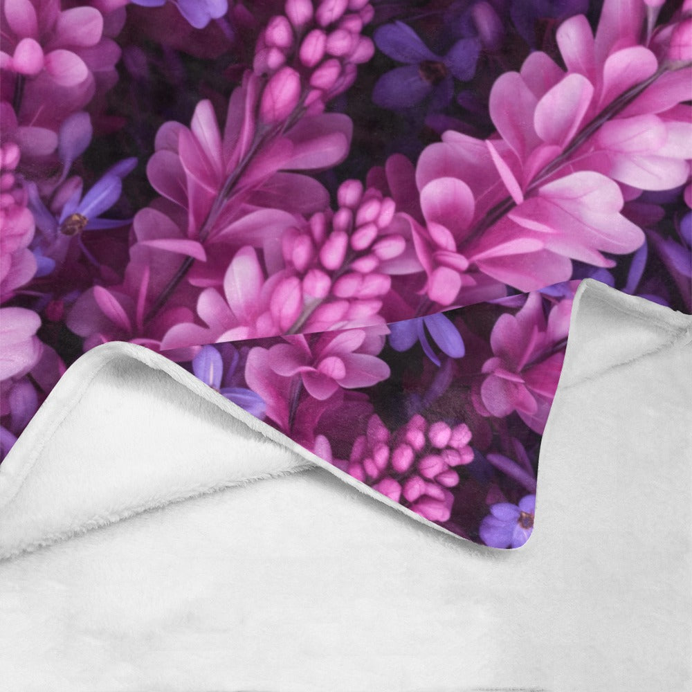 Beautiful Purple Flower Blanket - Twin Size, Adds a Touch of Serenity