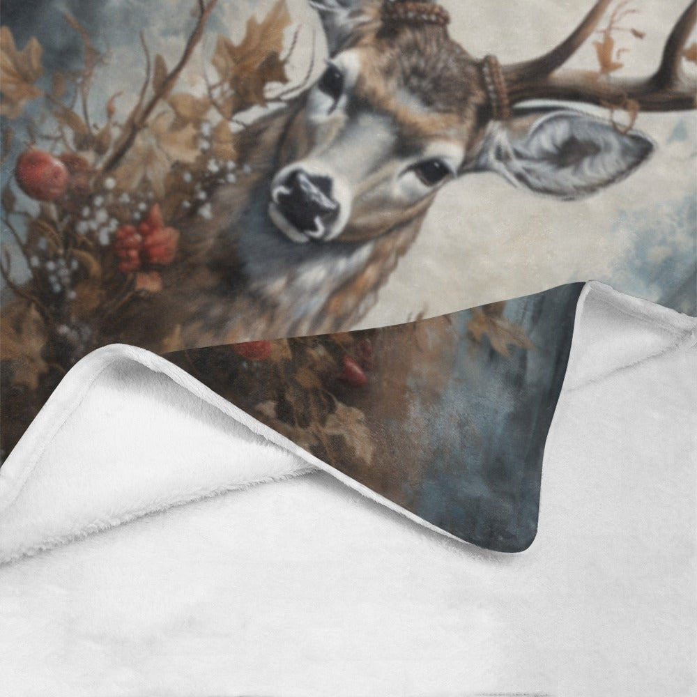 Autumn Majesty Blanket - Majestic Deer Throw - Soft Plush - 60x80