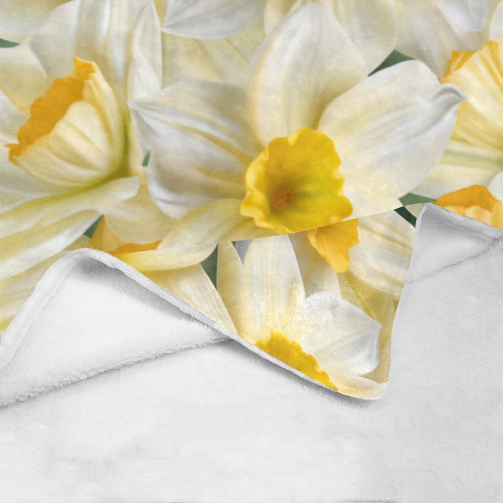 Daffodil Fleece Blanket | Ultra-Soft Micro Fleece | Floral Throw Blanket | 60x80 | Ships from USA