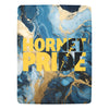 Cranberry Lake Designs Blue Gold Marble Hornet Pride Football Ultra-Soft Micro Fleece Blanket 60" x 80"