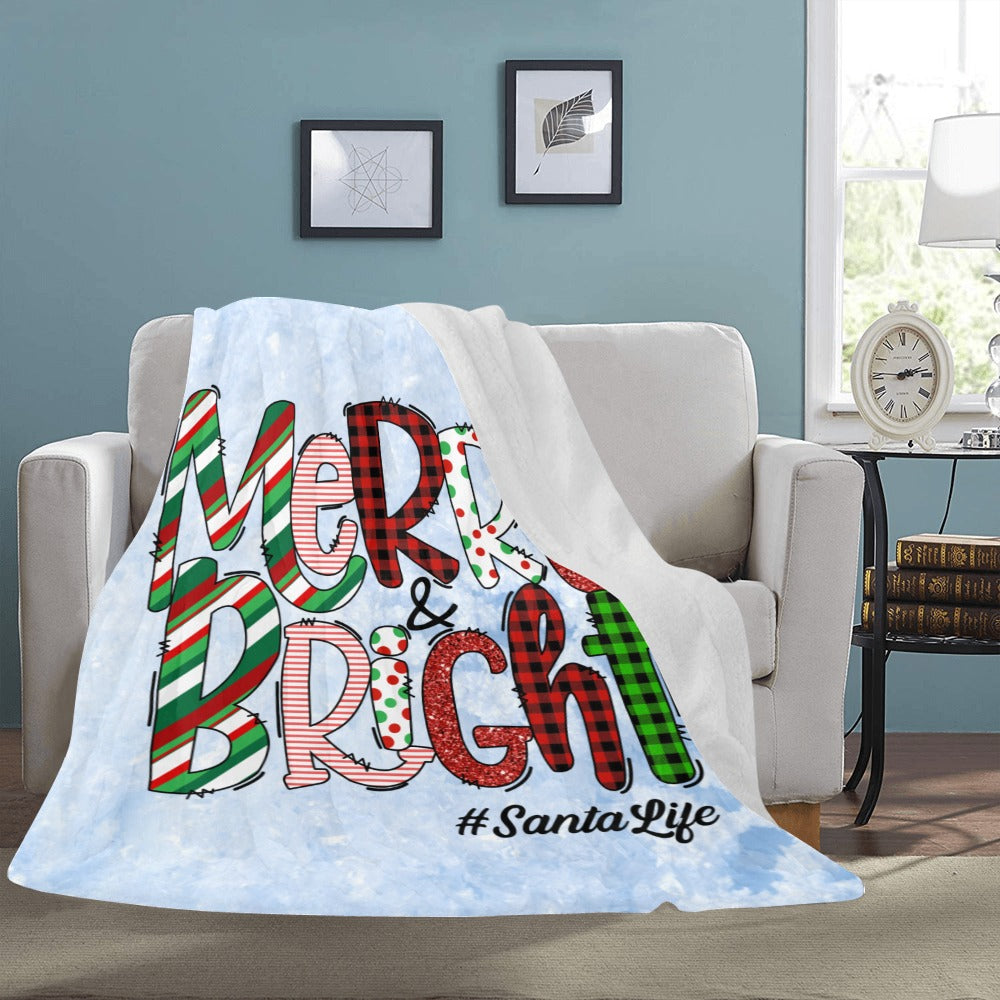 Cranberry Lake Designs Merry & Bright Santa Life Ultra-Soft Micro Fleece Blanket