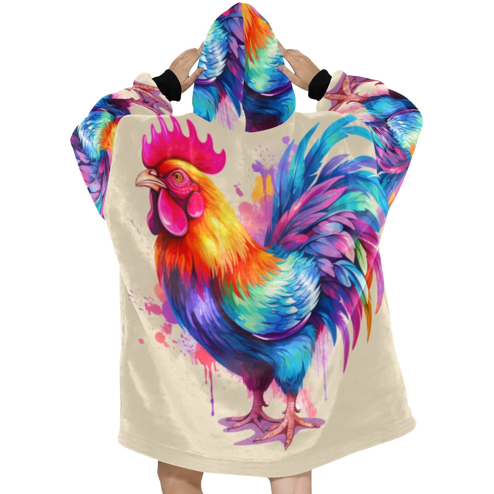 Peace Love Chickens Blanket Hoodie for Women - Cranberry Lake Design Co.  #