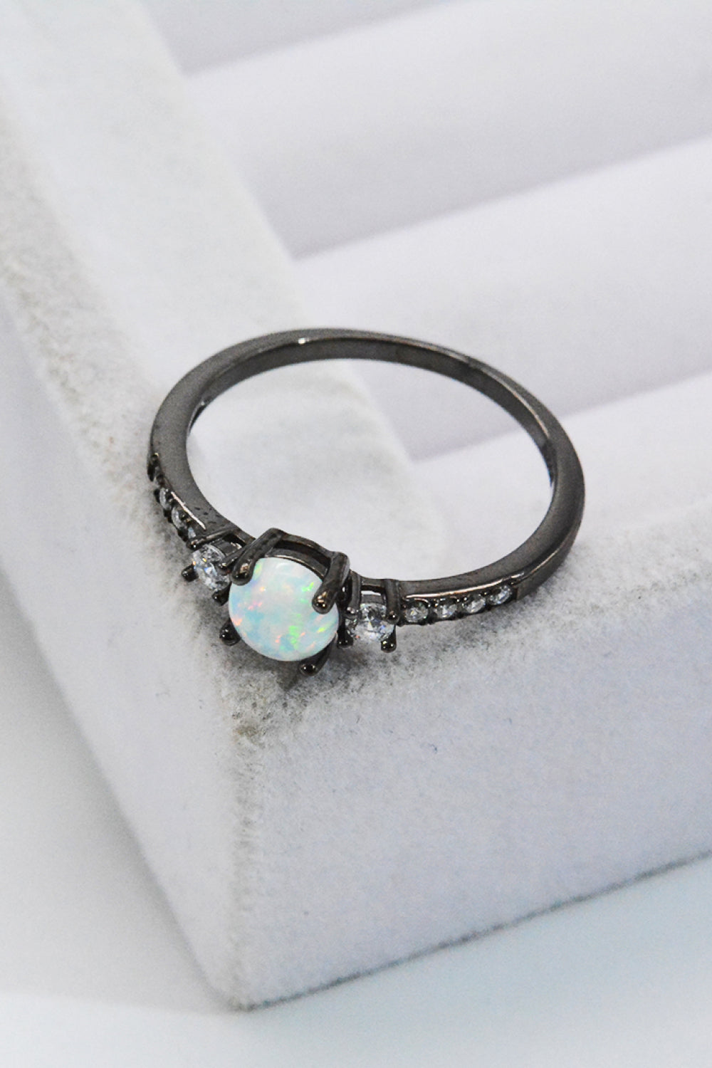 925 Sterling Silver Round Opal Ring - Cranberry Lake Design Co.  #