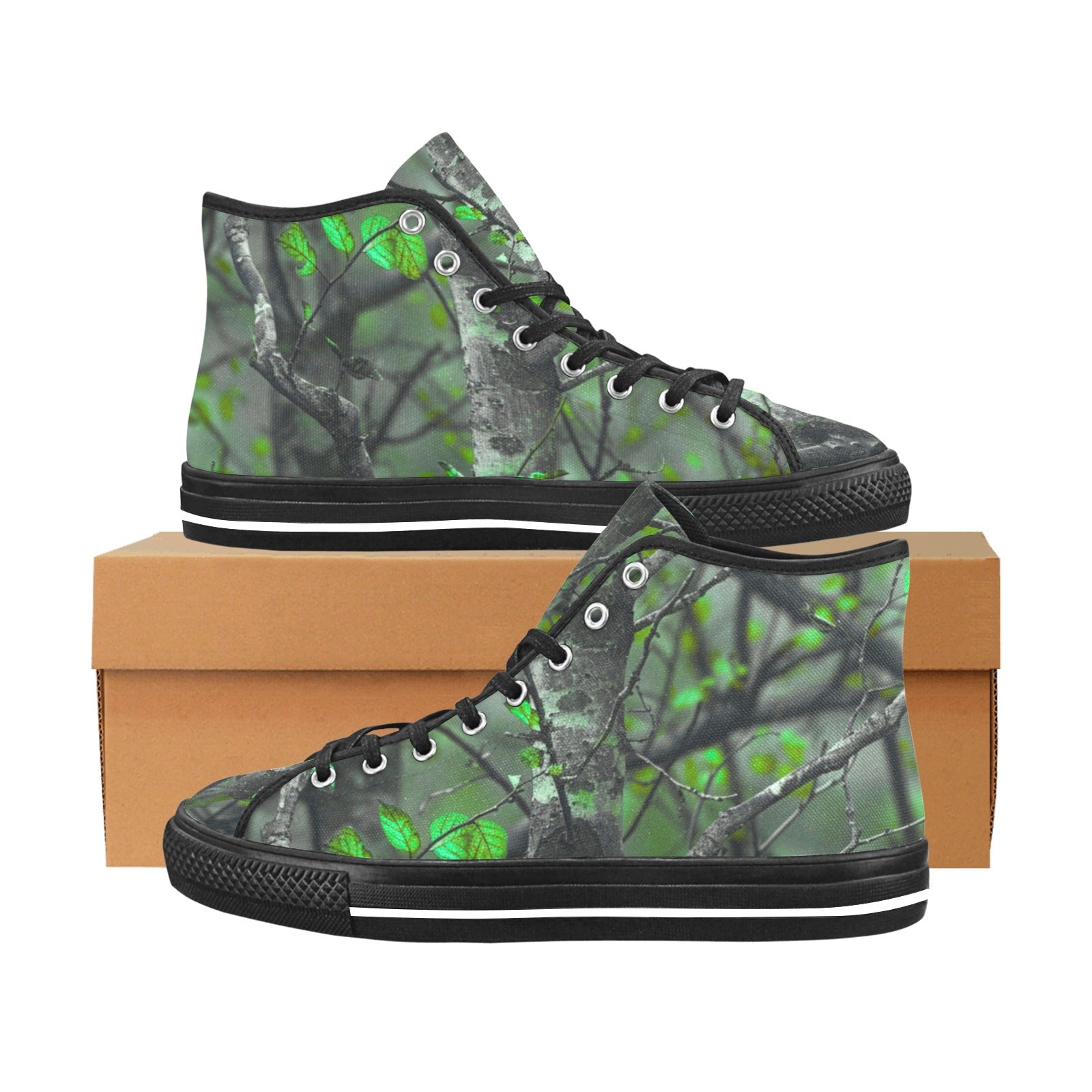 Cranberry Lake Designs Vancouver Green Camo High Top Canvas Women's Shoes - Cranberry Lake Design Co.  #