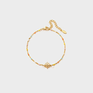 Lotus Shape 18K Gold-Plated Bead Bracelet