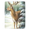 Deer in Snow Rustic Throw Blanket by Cranberry Lake Designs