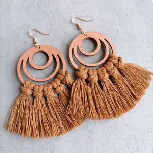 Tassel Detail Geometric Earrings