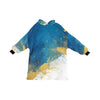 Blue and Gold and White Blanket Hoodie for Women - Cranberry Lake Design Co.  #