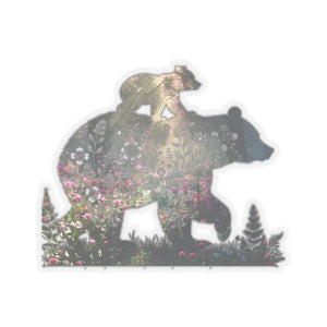 Mama Bear Cub Floral Gift for Her Sticker Gift for Mom