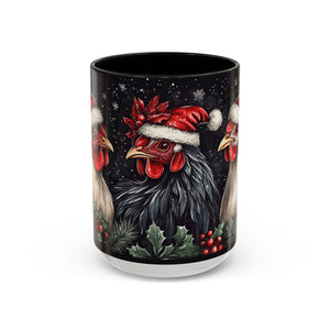 Christmas Chickens Mug | Funny Holiday Coffee Cup | Festive Farmhouse Decor | Unique Xmas Gift | 11oz & 15oz