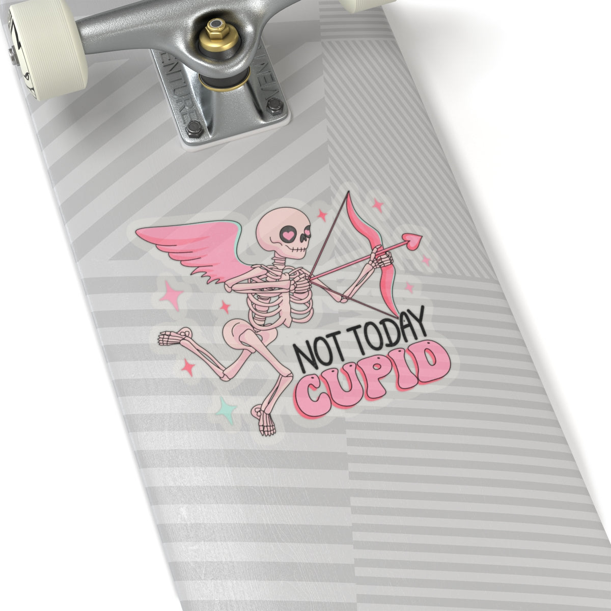 Not Today Cupid Skeleton Funny Anti Valentines Day Vinyl Sticker