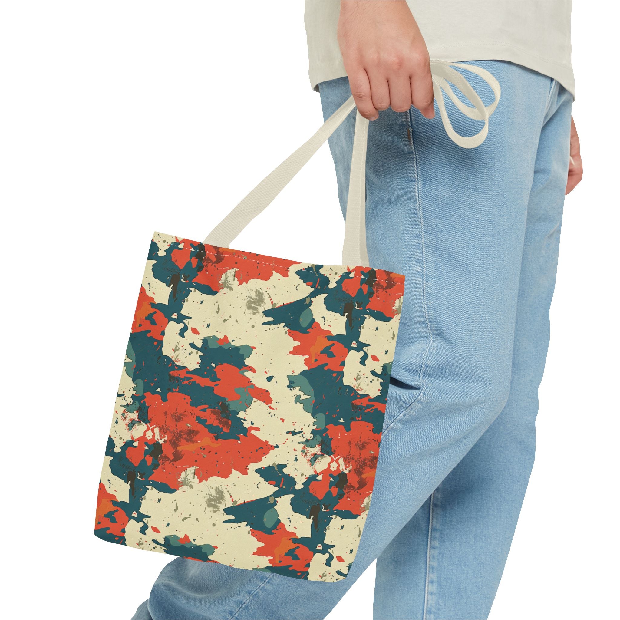 Red Blue Digital Camouflage Tote Bag