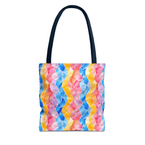 Pink Blue Yellow Pattern Tote Bag