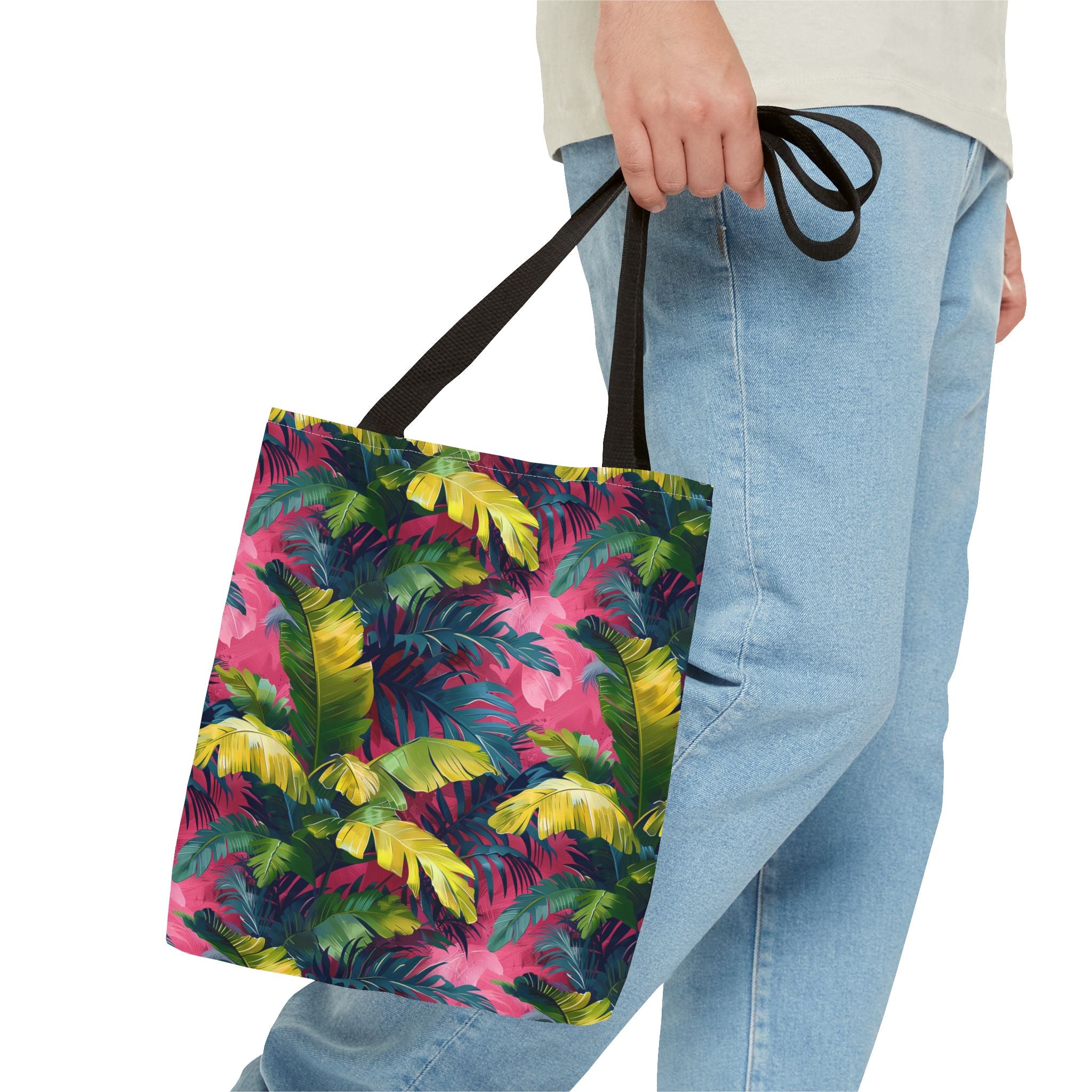 Colorful Leaves Nature Print Tropical Tote Bag