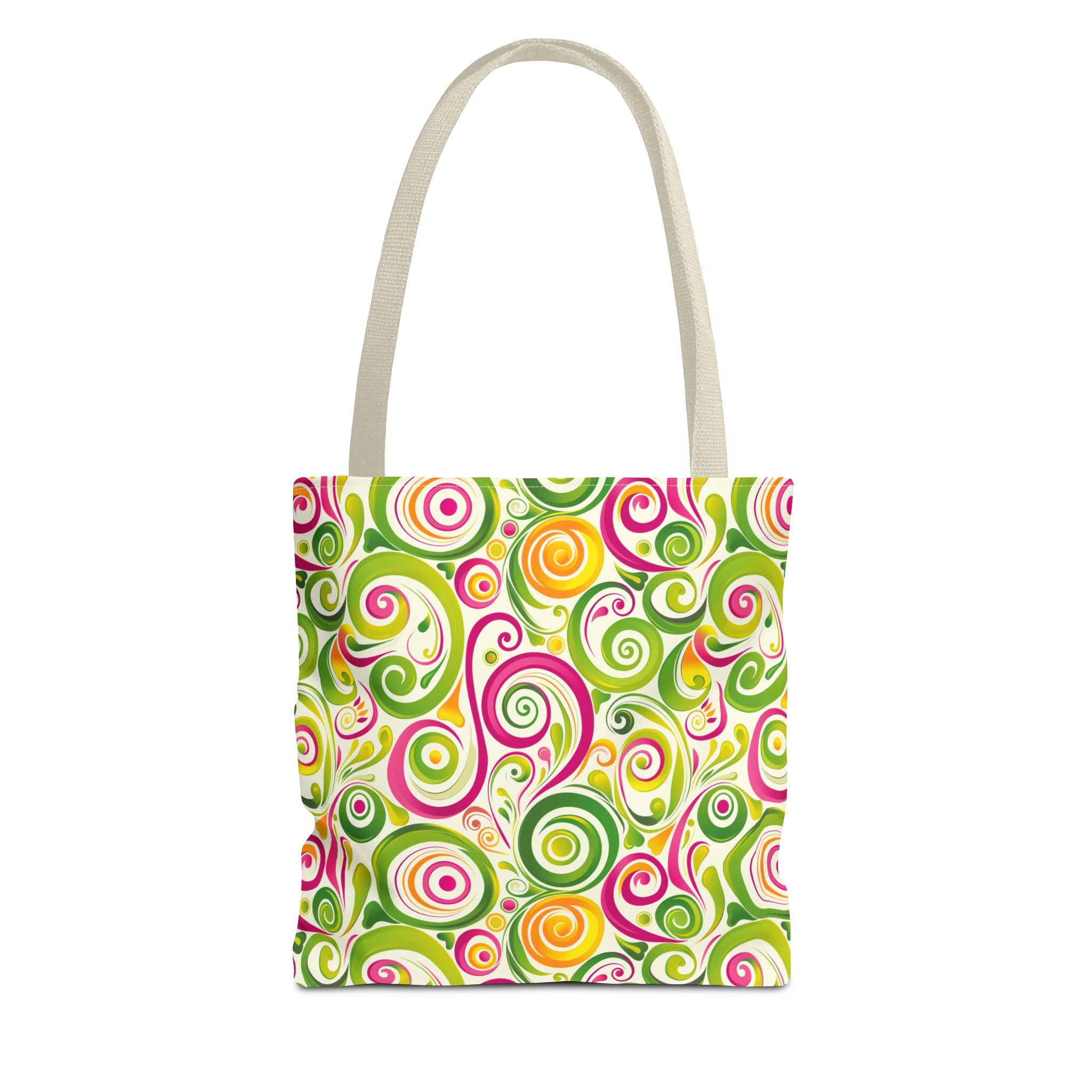 Swirly Pink Yellow Green Pattern Eccentric Tote Bag