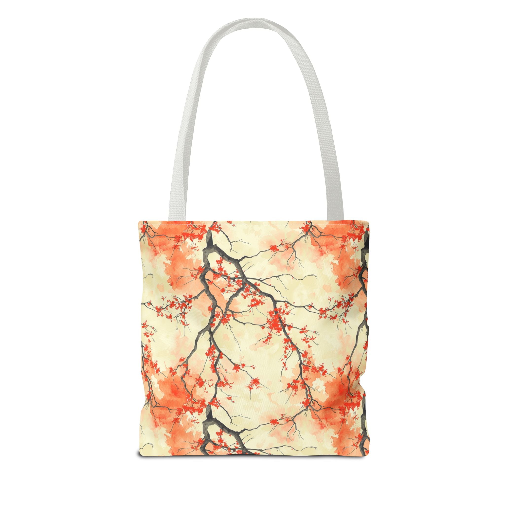 Custom-Printed Tote Bag with Vibrant Autumn Branches Design Available in 3 Sizes