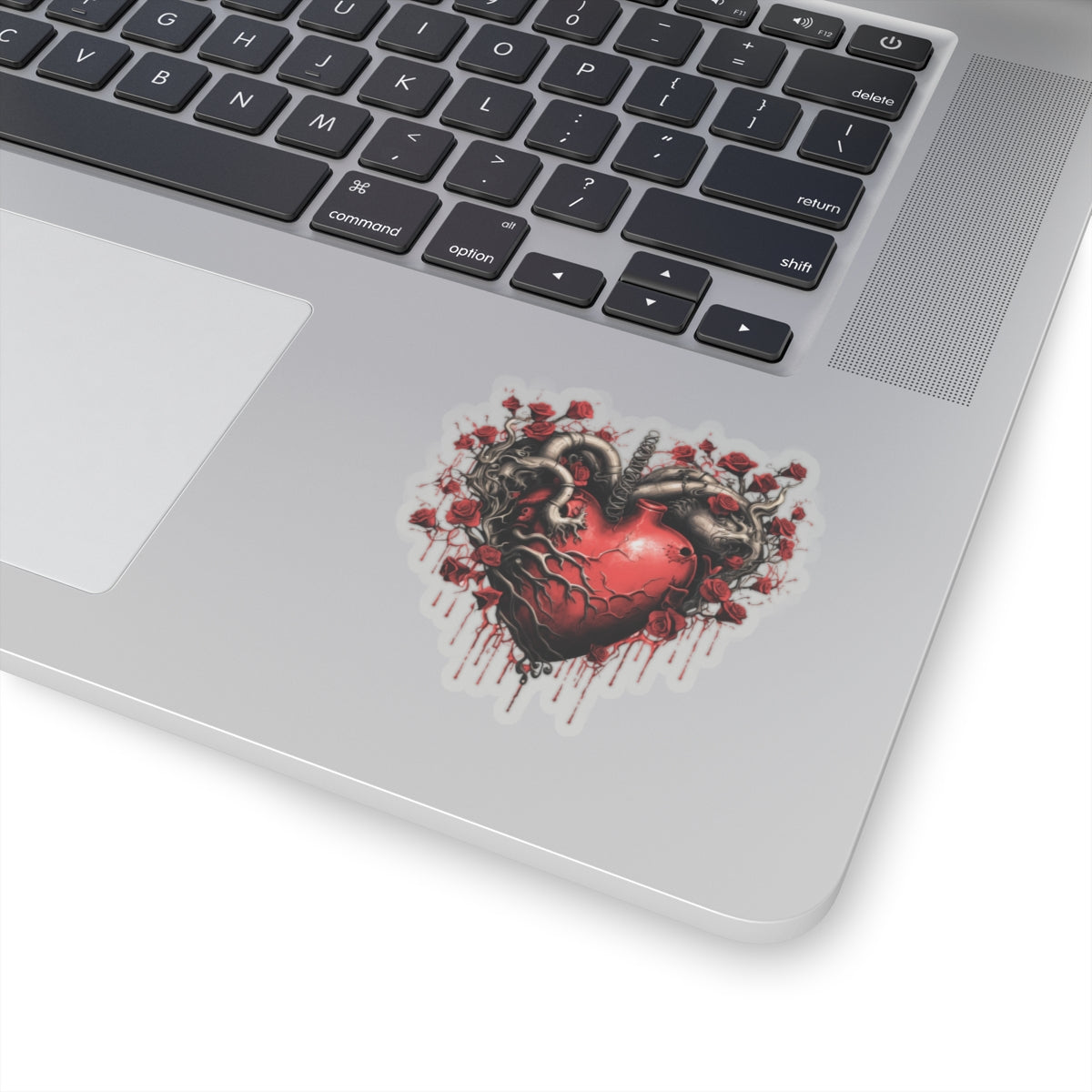 Roots Red Flower Black Heart Vinyl Sticker