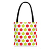 Red & Green Apple Print Back to School Tote Bag