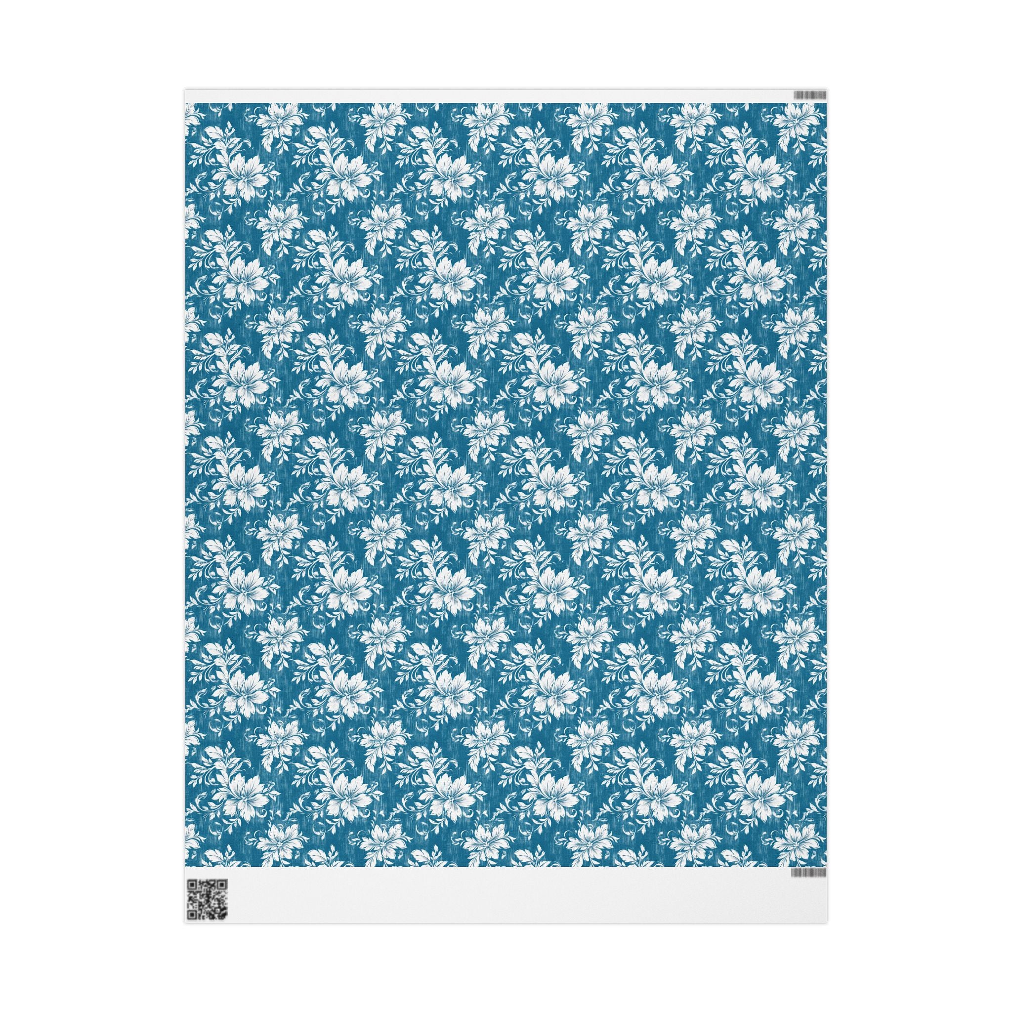 Rustic Blue and White Flower Wrapping paper