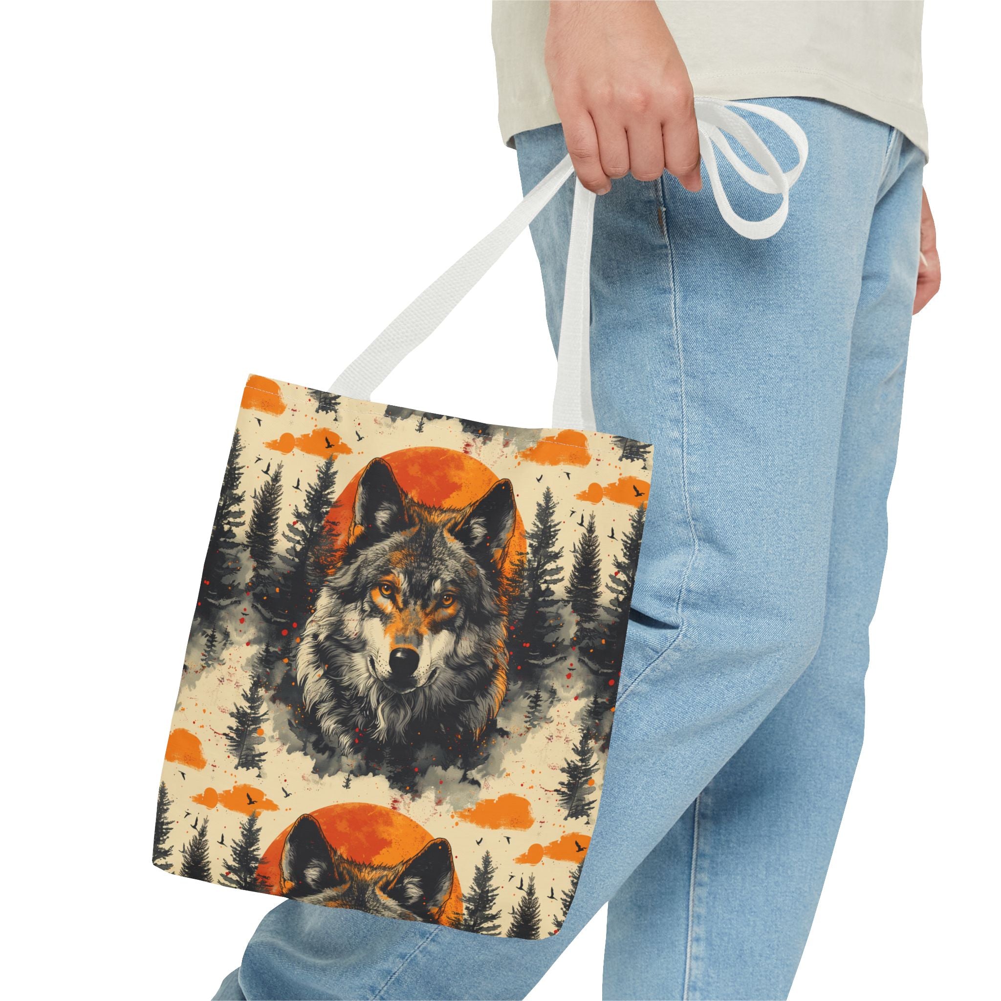 Wolf Rustic Lodge Tote Bag