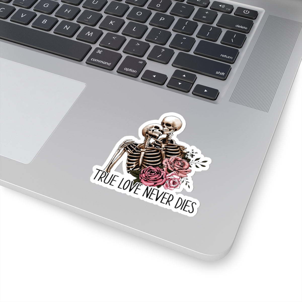 True Love Never Dies Skeleton Valentines Day Vinyl Sticker