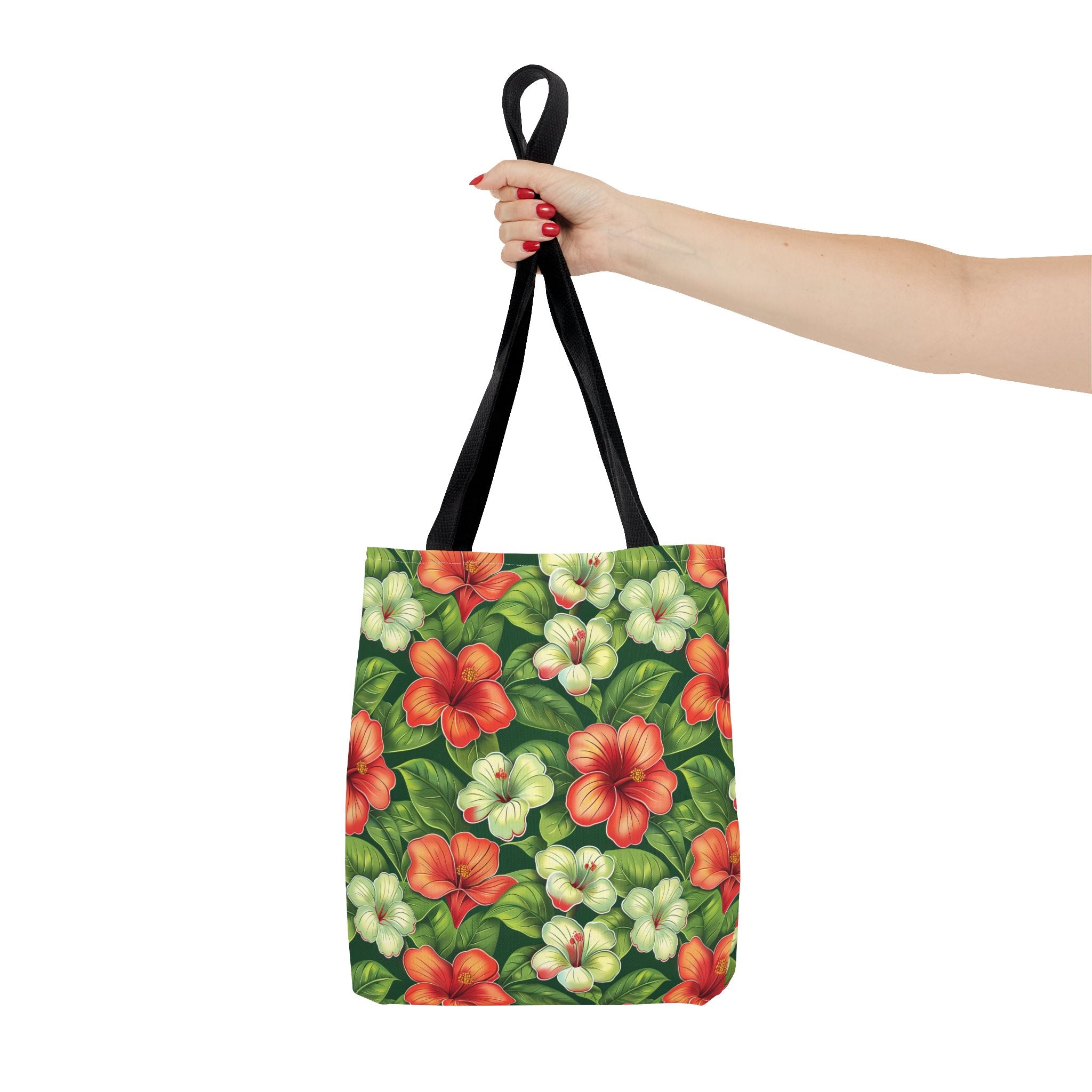 Pink & White Tropical Flowers Tote Bag