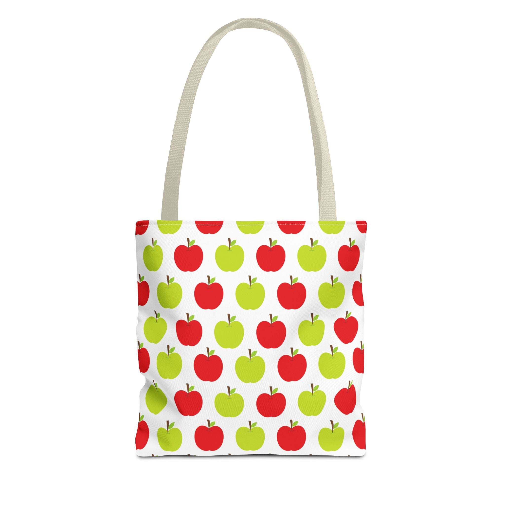 Red & Green Apple Print Back to School Tote Bag