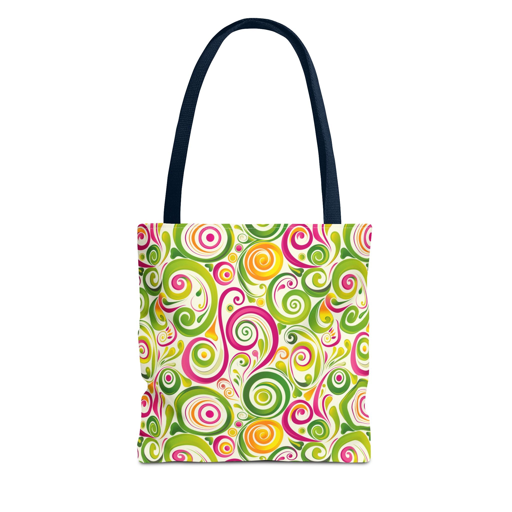 Swirly Pink Yellow Green Pattern Eccentric Tote Bag