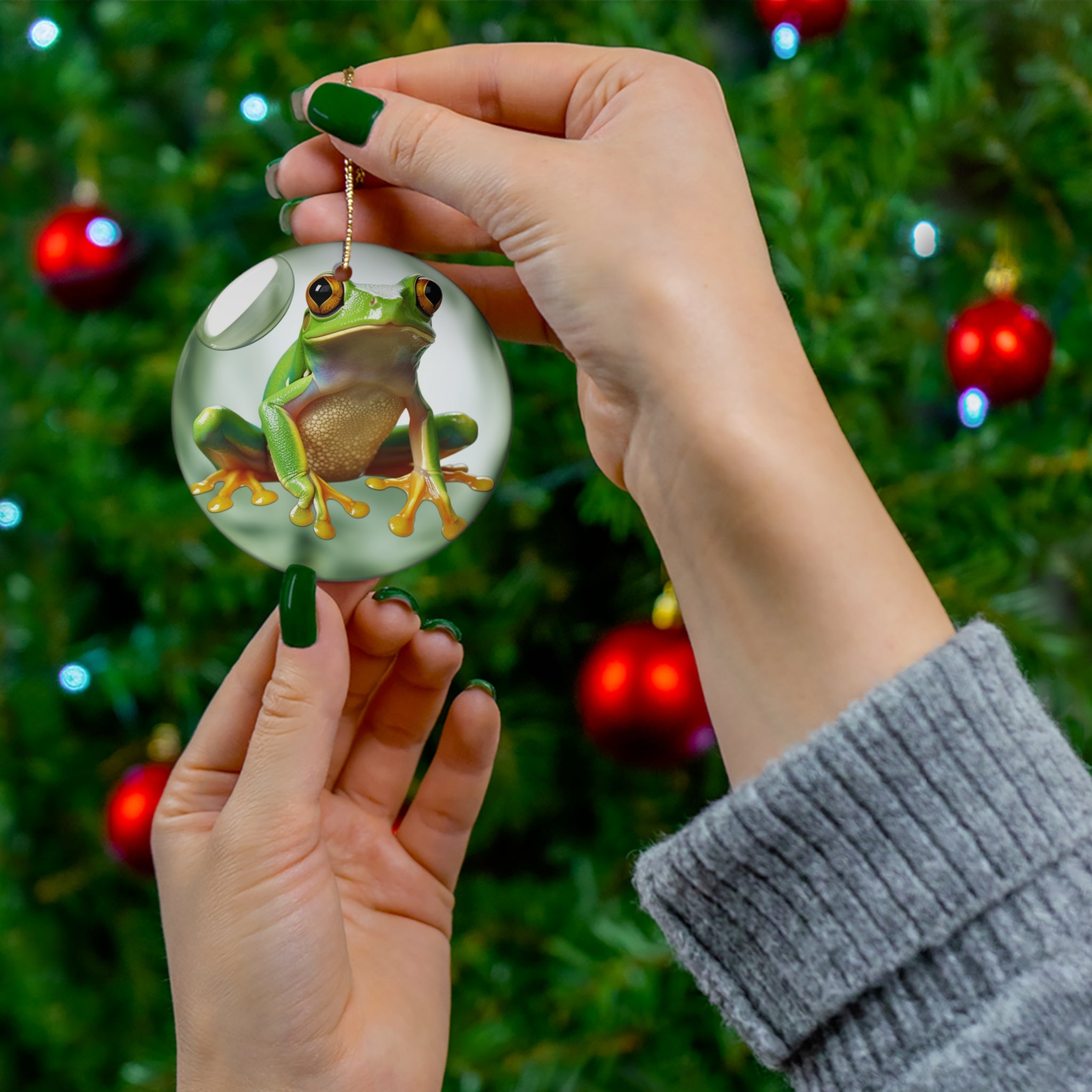 Tree Frog Ceramic Ornament