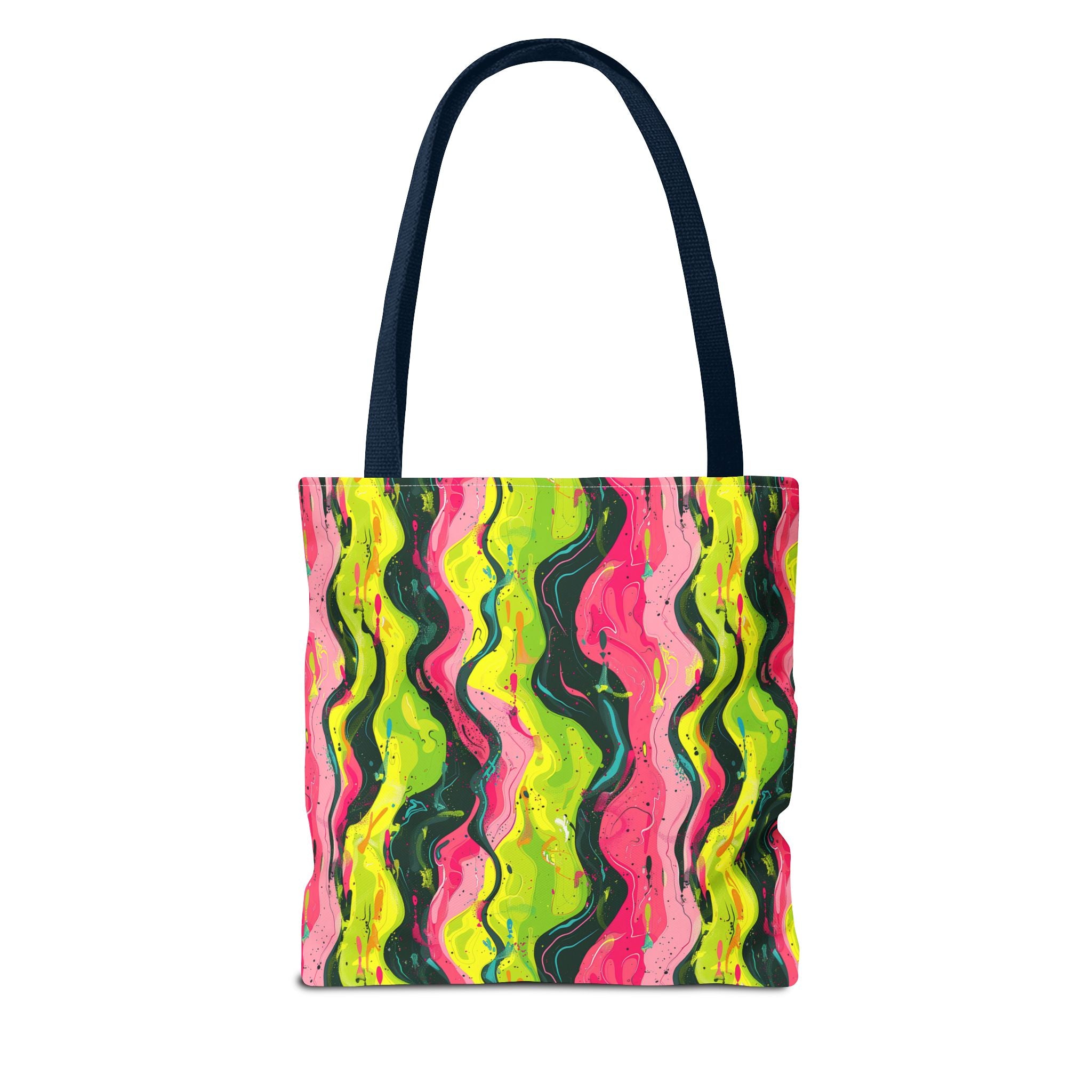 Wavy Pink Yellow Green Pattern Eccentric Tote Bag