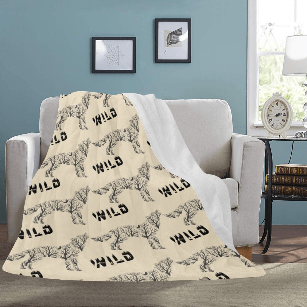 Cranberry Lake Designs Wolf Graphic Ultra-Soft Micro Fleece Blanket