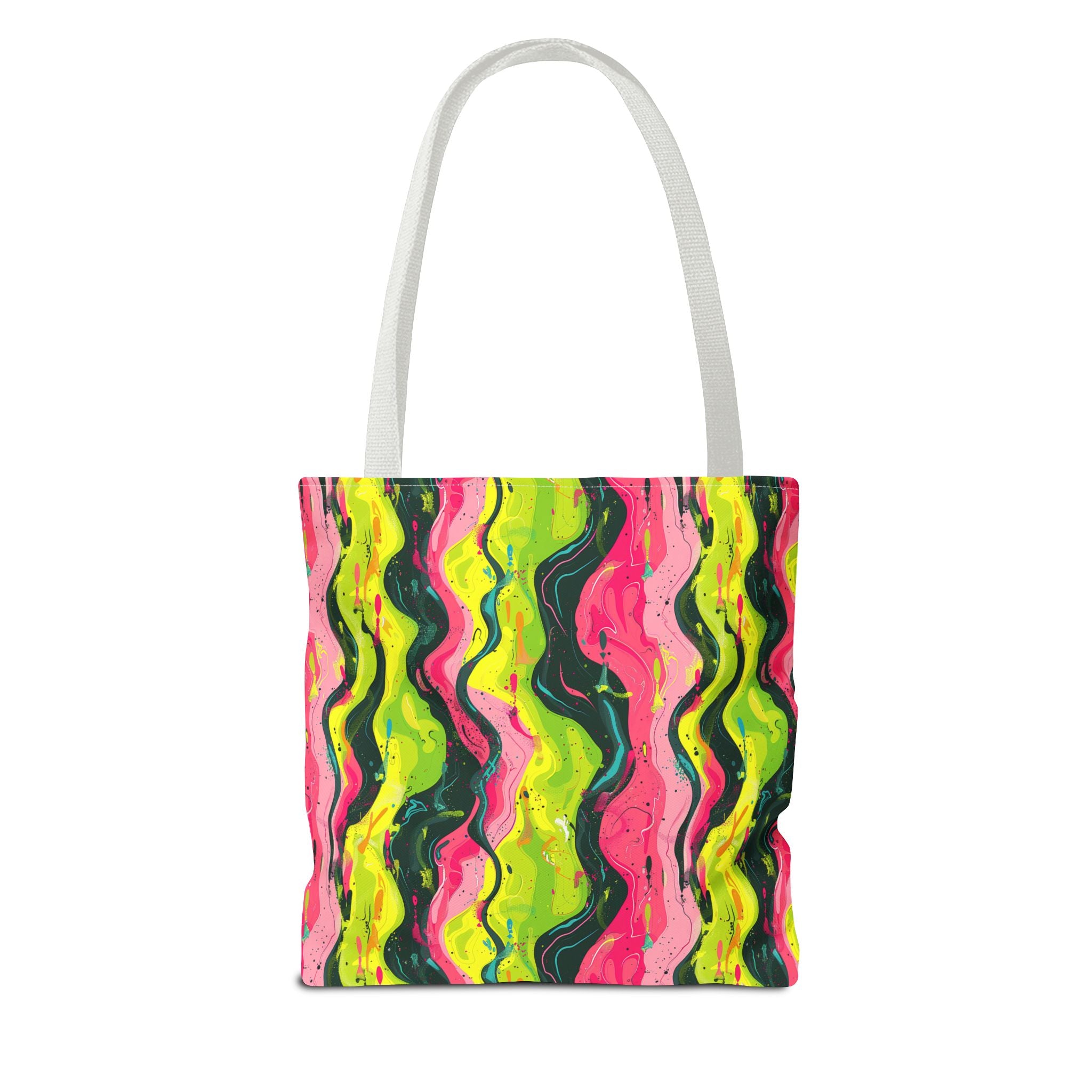 Wavy Pink Yellow Green Pattern Eccentric Tote Bag