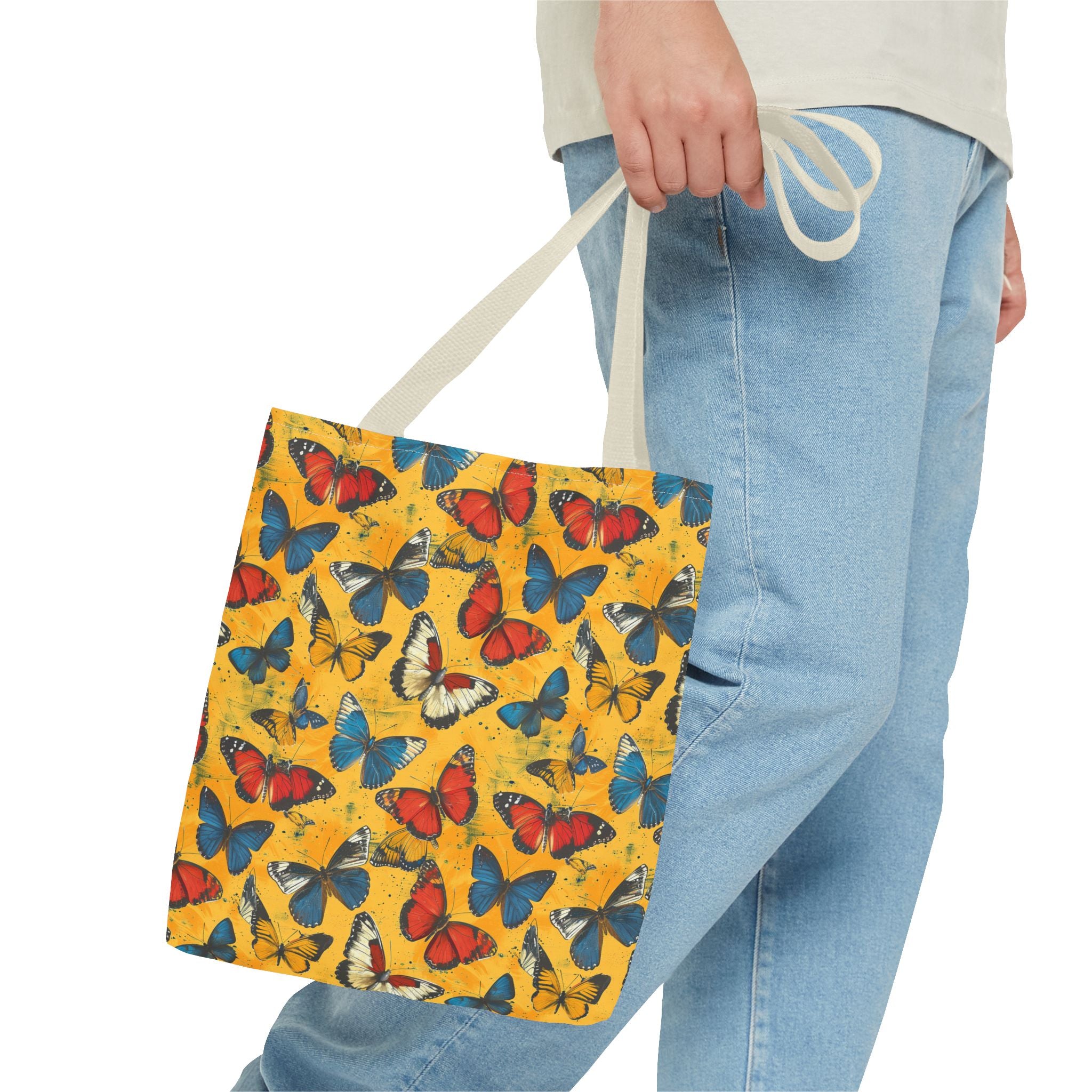 Yellow Whimsical Butterfly Tote Bag