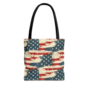 Stars & Stripes American Flag Pattern Patriotic Tote Bag