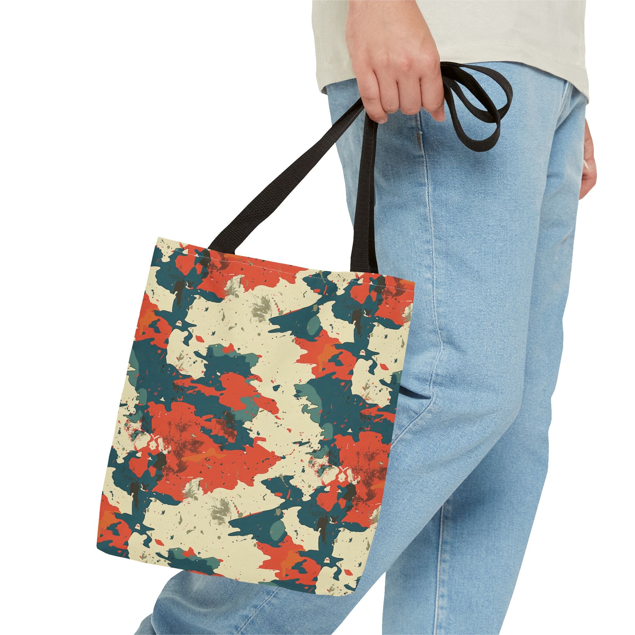 Red Blue Digital Camouflage Tote Bag