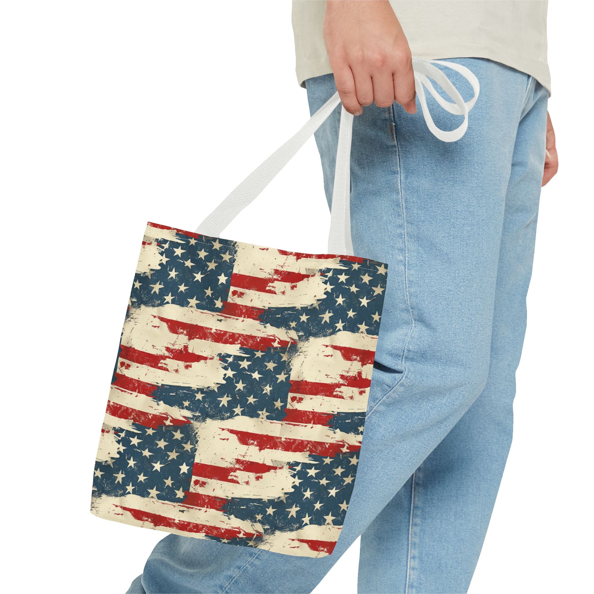 Stars & Stripes American Flag Pattern Patriotic Tote Bag