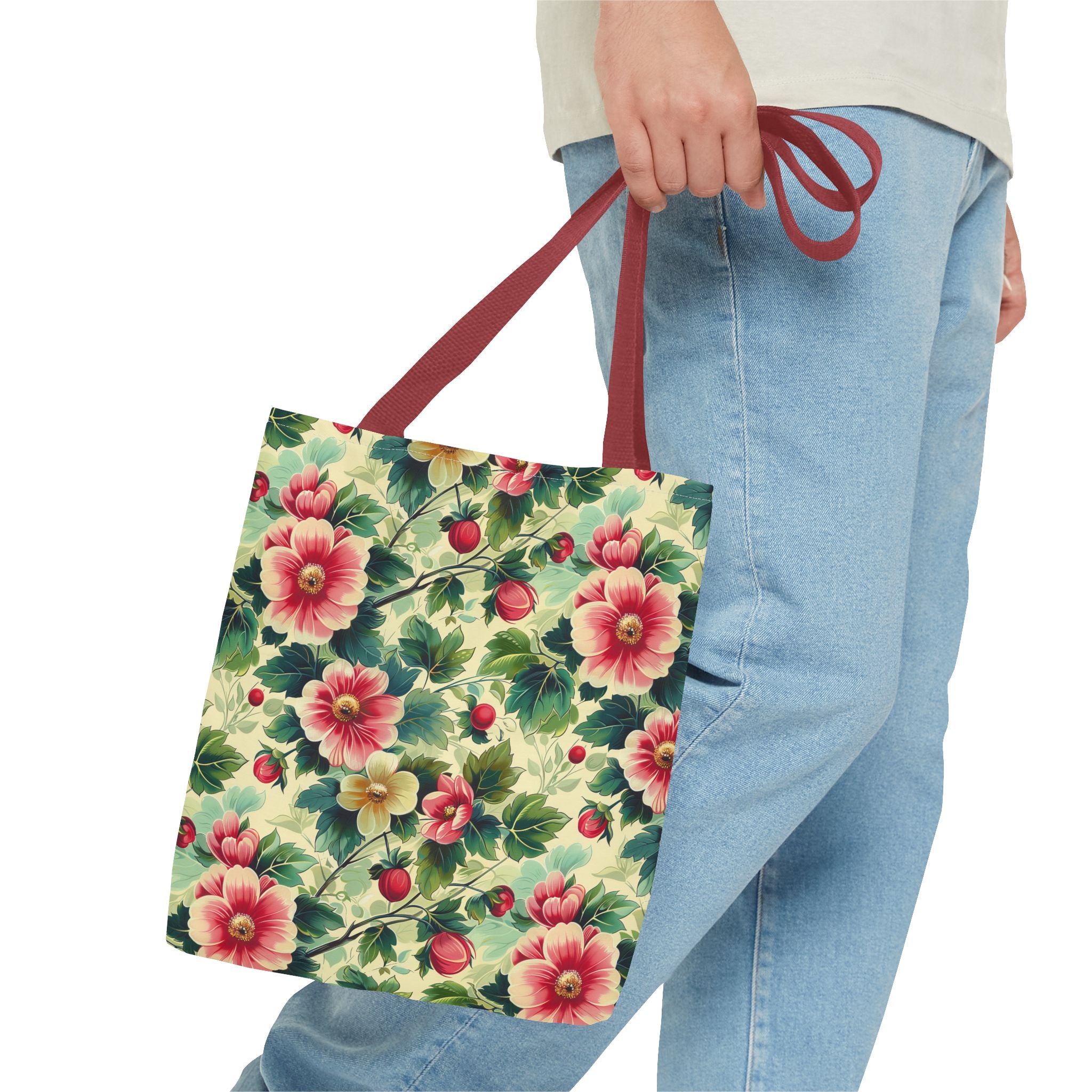 Pink Flower Summer Tote Bag