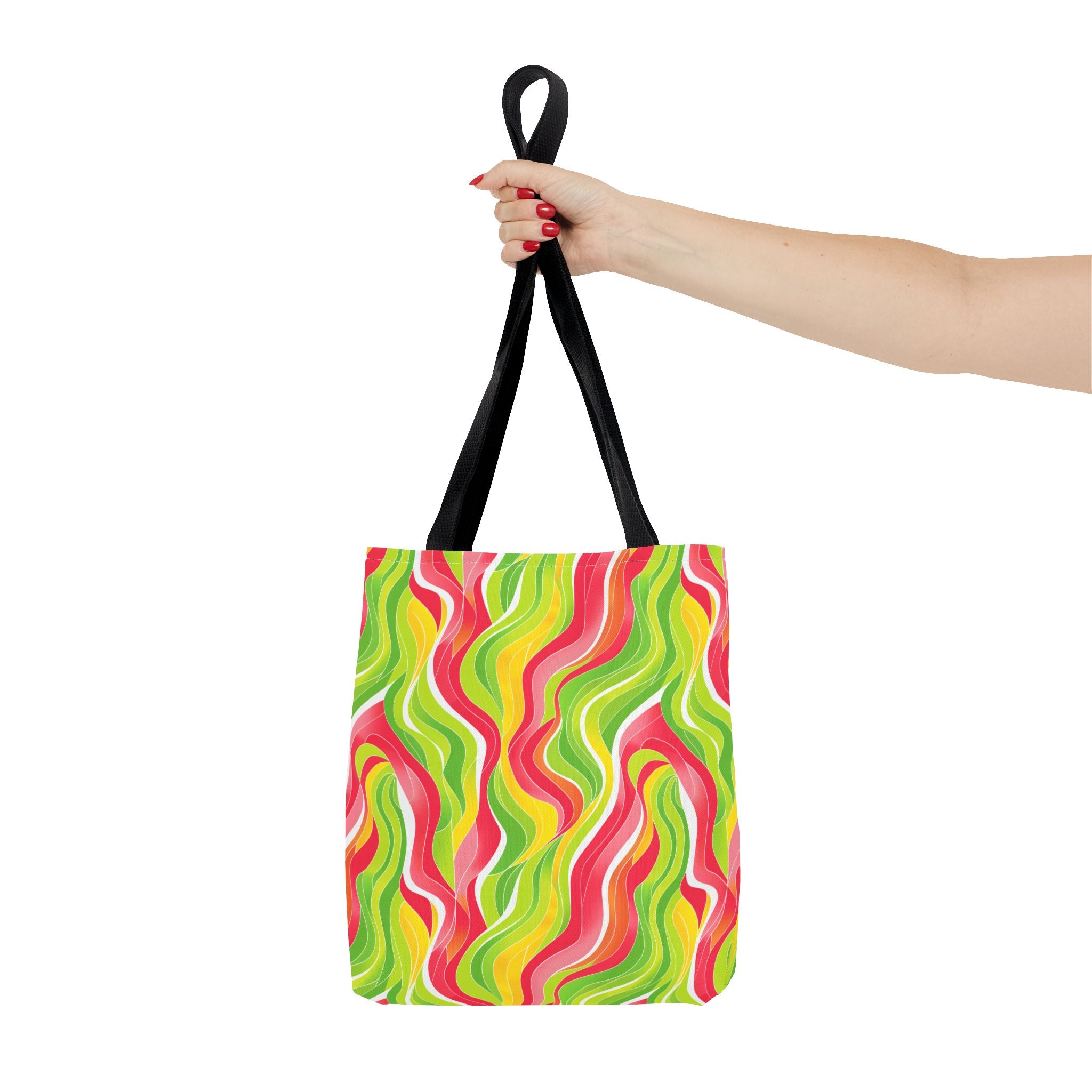 Pink & Green White Pattern Eccentric Tote Bag