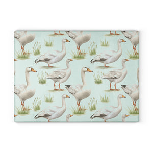Country Rustic Goose Glass Cutting Board - Kitchen Home Decor