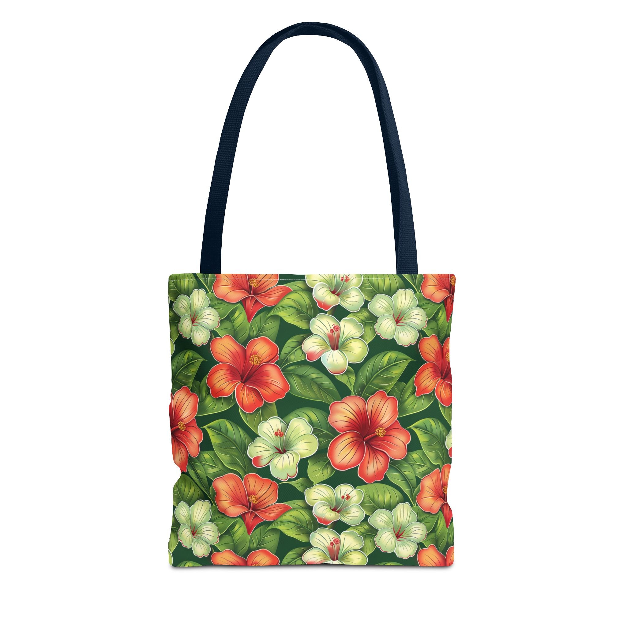 Pink & White Tropical Flowers Tote Bag