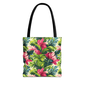 Floral Colorful Leaves Tropical Tote Bag