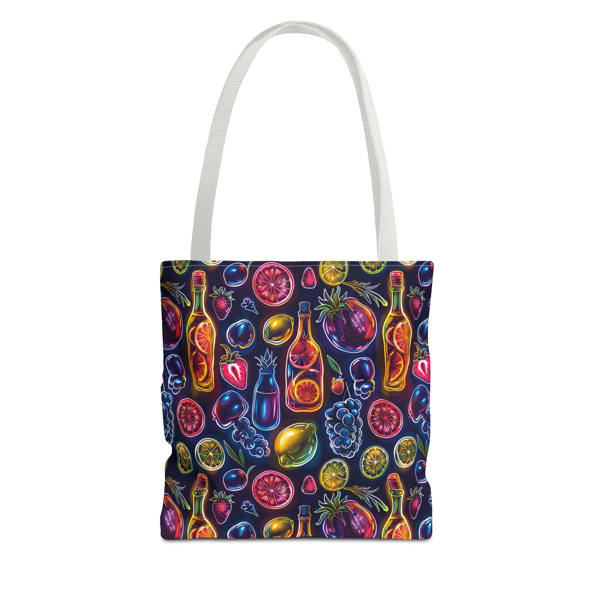 Neon Fruit Print Back to School Tote Bag