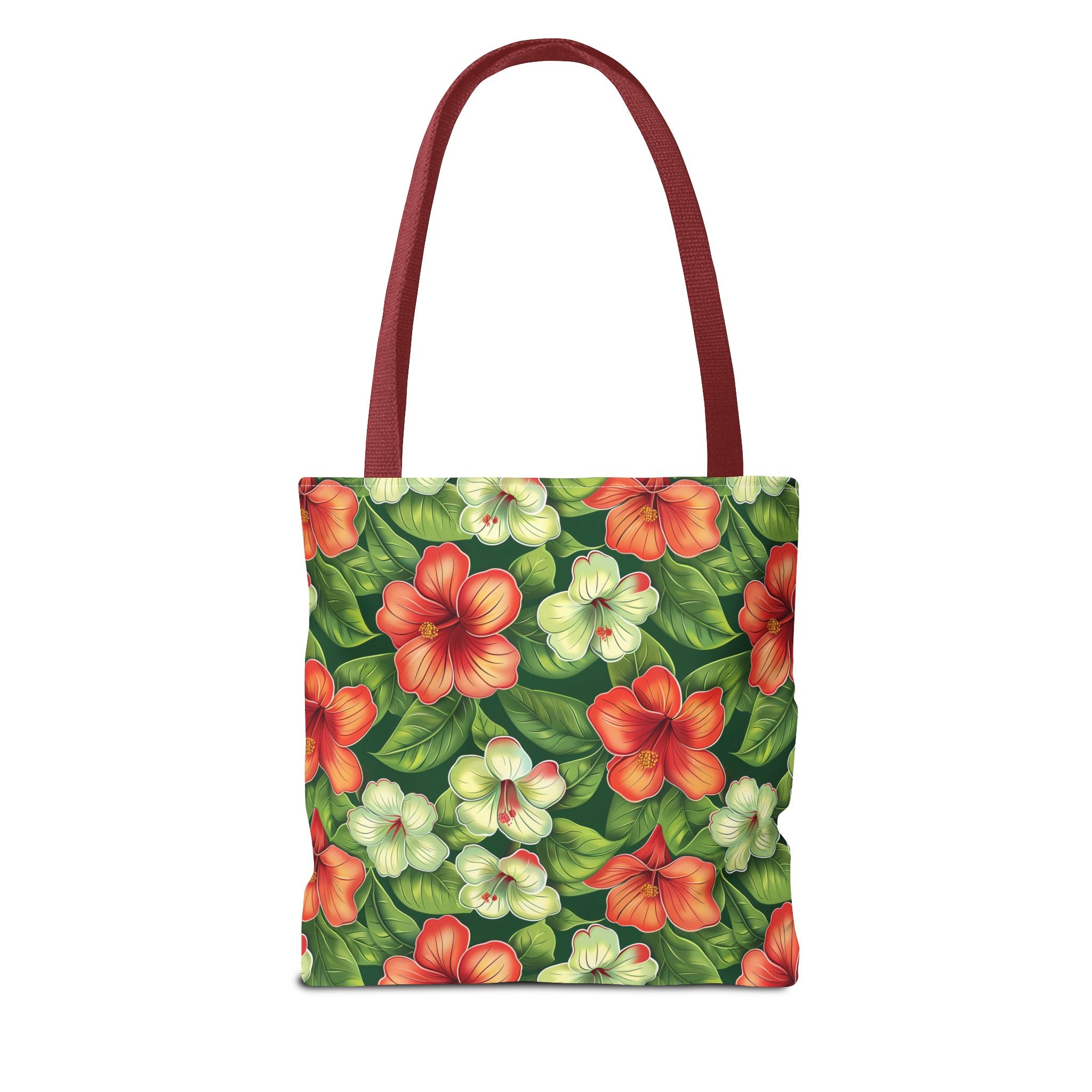 Pink & White Tropical Flowers Tote Bag