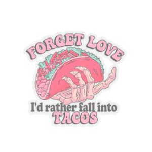 Funny Fall Into Tacos Not Love Anti Valentines Day Vinyl Sticker