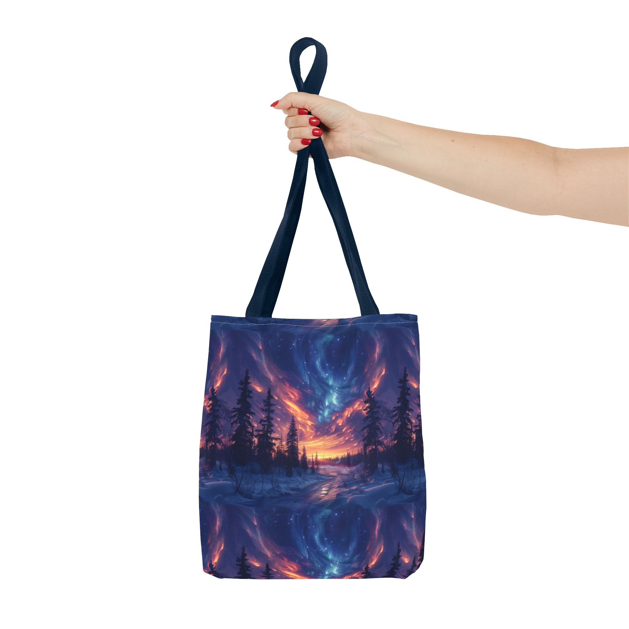 Winter Northern Lights Tote Bag