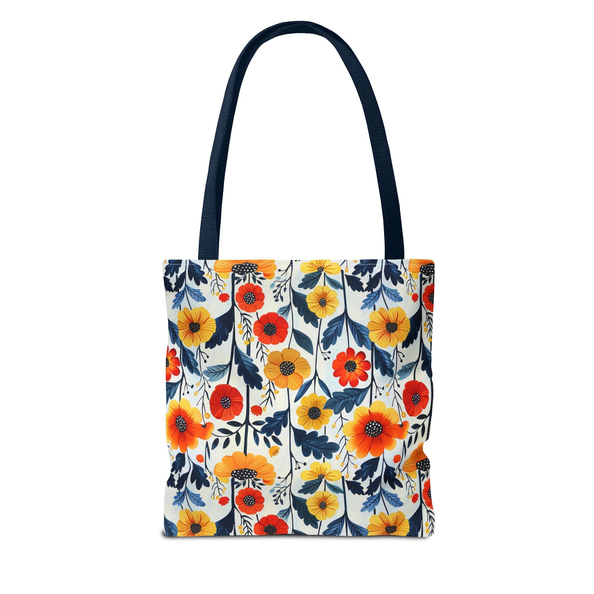 Yellow Orange Floral Tote Bag